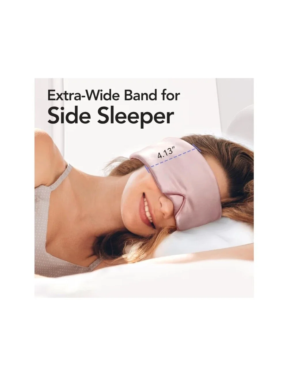 Litbear NWT 100% Mulberry Silk Eye Mask For Side Sleepers Blackout In Pink